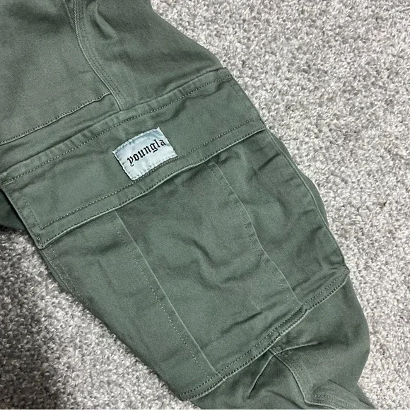 YoungLA Pants Mens 32L Green Convoy Cargo Pockets Straight Heavy Canvas 30x30 - Picture 5 of 9